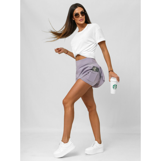 Moteriškas violetinės spalvos sijonas- šortai Active JS/17K568/2 - Moterims Moteriškas violetinės spalvos sijonas- šortai Active JS/17K568/2