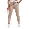 Moteriškos laisvalaikio rusvos slim fit kelnės Sport