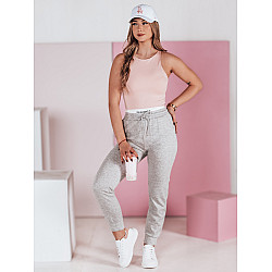 Damskie casualowe szare spodnie slim fit Sport