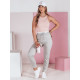 Moteriškos laisvalaikio pilkos slim fit kelnės Sport UY2400 - Džinsai ir Kelnės Moteriškos laisvalaikio pilkos slim fit kelnės Sport UY2400