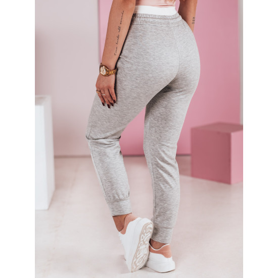Moteriškos laisvalaikio pilkos slim fit kelnės Sport UY2400 - Džinsai ir Kelnės Moteriškos laisvalaikio pilkos slim fit kelnės Sport UY2400