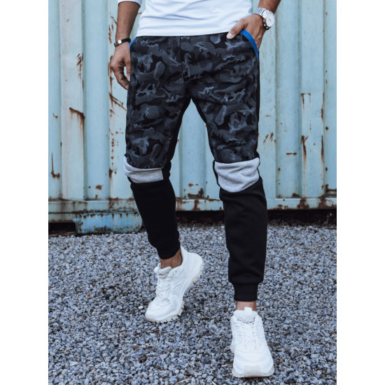 Vyriškos juodos laisvalaikio kelnės Army UX4429 - Kelnės Vyriškos juodos laisvalaikio kelnės Army UX4429