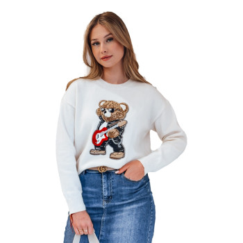 Biały sweter damski Mislook
