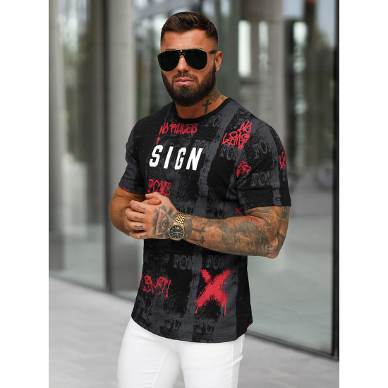 Men's black shirt Sign O/MPO3468 - T-shirt Men's black shirt Sign O/MPO3468