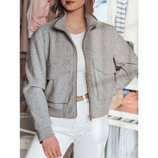 Pilka moteriška oversize bomber striukė Milina TY4792 - Moterims Pilka moteriška oversize bomber striukė Milina TY4792