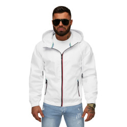 Vyriška balta striukė su gobtuvu Pyter