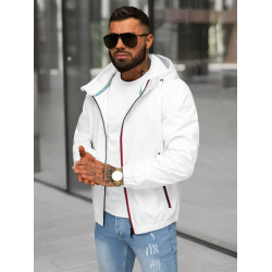 Vyriška balta striukė su gobtuvu Pyter