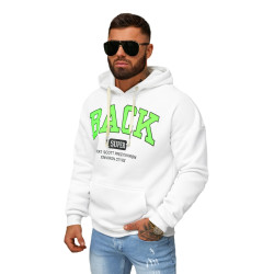 Vyriškas baltas džemperis su gobtuvu Back