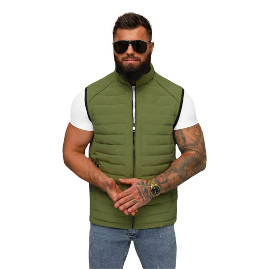 Men's khaki waistcoat Edoar JS/31M5062/136 - For men Men's khaki waistcoat Edoar JS/31M5062/136