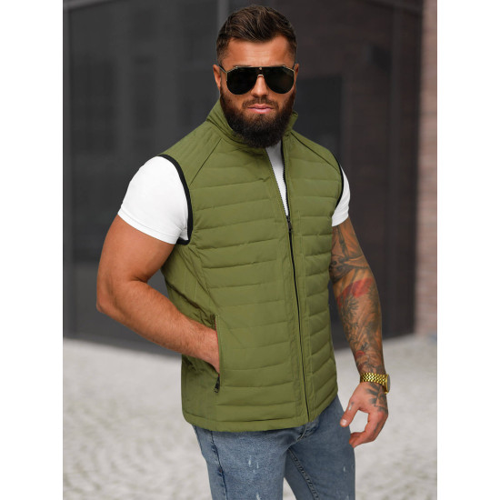 Men's khaki waistcoat Edoar JS/31M5062/136 - For men Men's khaki waistcoat Edoar JS/31M5062/136