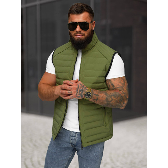 Men's khaki waistcoat Edoar JS/31M5062/136 - For men Men's khaki waistcoat Edoar JS/31M5062/136