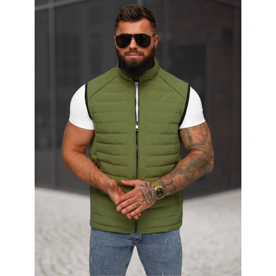 Men's khaki waistcoat Edoar JS/31M5062/136 - For men Men's khaki waistcoat Edoar JS/31M5062/136