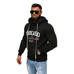 Vyriškas juodas džemperis su gobtuvu Chicago