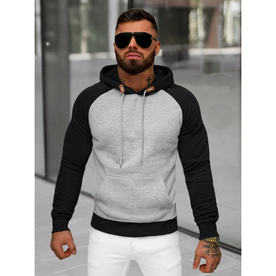 Men's grey hooded jumper Aiden JS/8B157/2 - Men's Sweaters| Sweaters online Men's grey hooded jumper Aiden JS/8B157/2