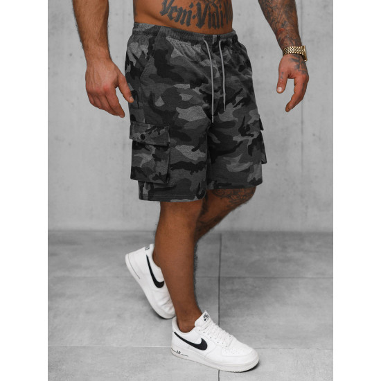 Męskie szorty w ciemnoszarym kamuflażu Army JS/8K282/5 - Szorty | Bryczesy Męskie szorty w ciemnoszarym kamuflażu Army JS/8K282/5