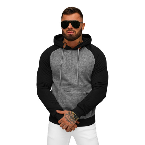 Men's dark grey hooded jumper Aiden JS/8B157/5 - Men's Sweaters| Sweaters online Men's dark grey hooded jumper Aiden JS/8B157/5
