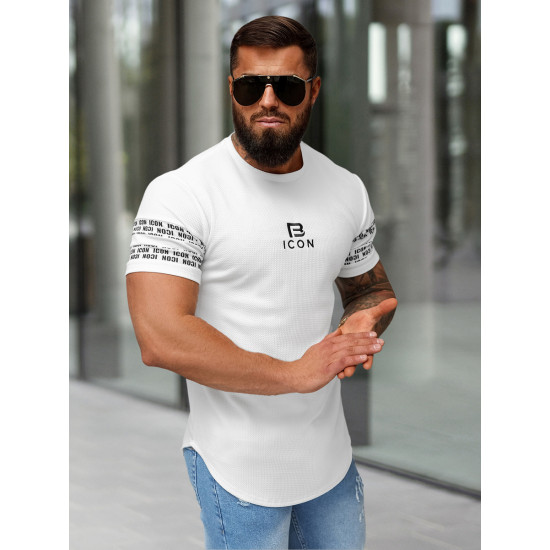 Vyrški balti marškinėliai Bicon O/B1213