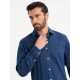 Men's denim dark blue shirt Mant V1 OM-SHDS-0180