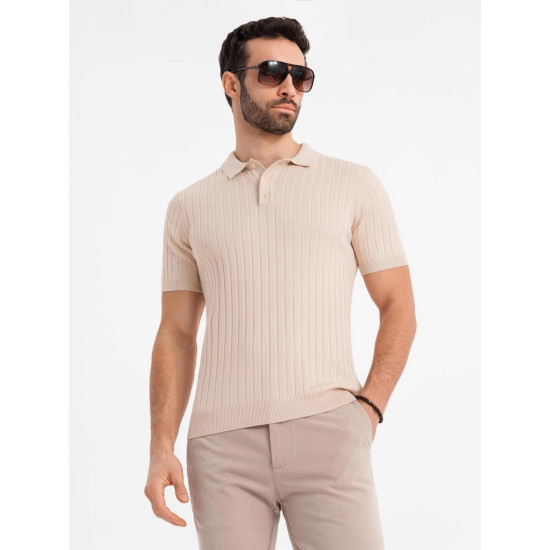 Vyriški rusvi polo marškinėliai Azir V2 OM-POSS-0143