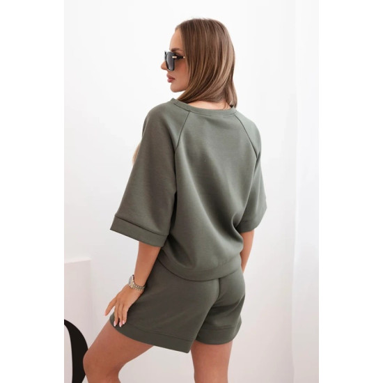 Moteriškas chaki spalvos komplektas Nika 32228 - Moterims Moteriškas chaki spalvos komplektas Nika 32228