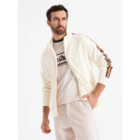 Men's brownish high neck jumper Olin V3 OM-SSZP-0219 - Jumpers Men's brownish high neck jumper Olin V3 OM-SSZP-0219