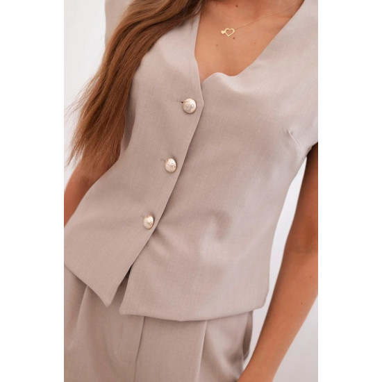 Women's brown set with vest and wide trousers Anda 32002 - For women Women's brown set with vest and wide trousers Anda 32002