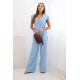Women's light blue set with vest and wide trousers Anda 32003