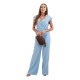 Women's light blue set with vest and wide trousers Anda 32003