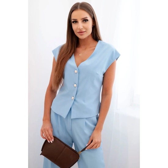 Women's light blue set with vest and wide trousers Anda 32003