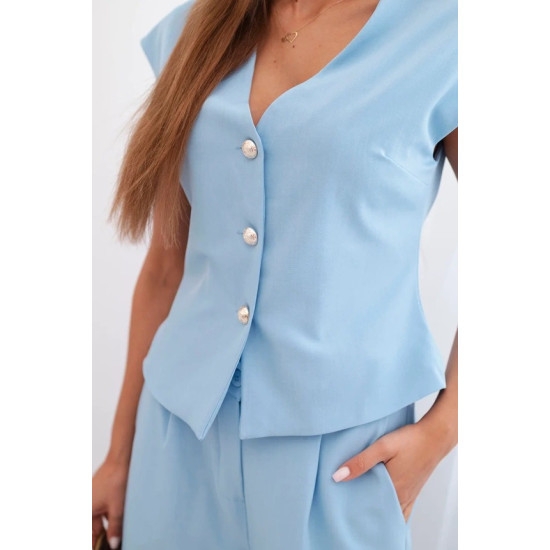 Women's light blue set with vest and wide trousers Anda 32003