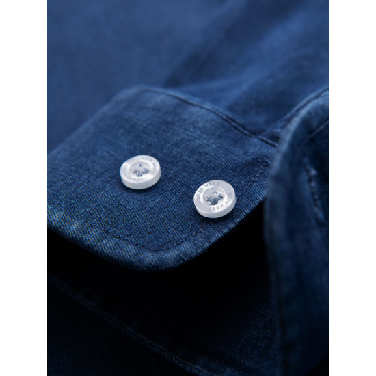 Men's denim dark blue shirt Mant V1 OM-SHDS-0180