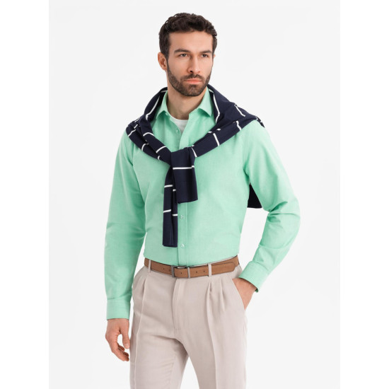 Men's mint coloured shirt Adrian V4 OM-SHOS-0183 - For men Men's mint coloured shirt Adrian V4 OM-SHOS-0183
