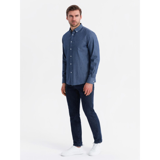 Men's dark blue shirt Aiden V2 OM-SHDS-0179 - For men Men's dark blue shirt Aiden V2 OM-SHDS-0179