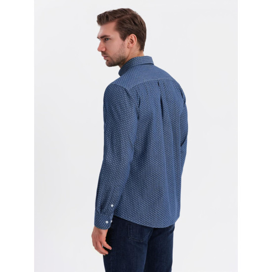 Men's dark blue shirt Aiden V2 OM-SHDS-0179 - For men Men's dark blue shirt Aiden V2 OM-SHDS-0179