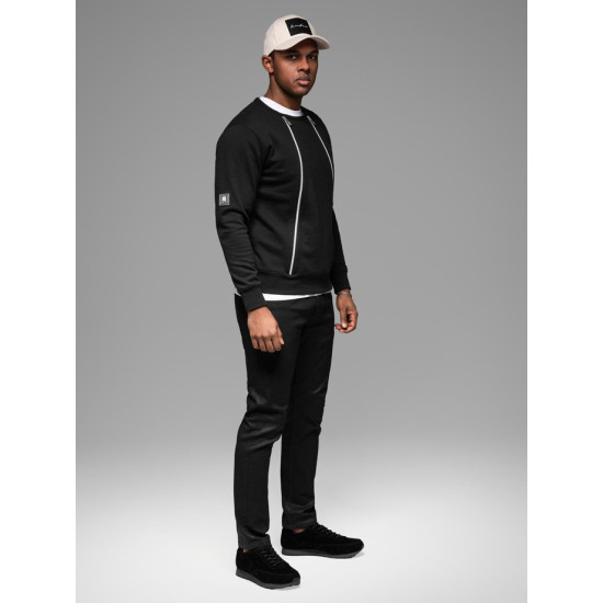 Men's black jumper Anum V1 OM-SSNZ-0187 - For men Men's black jumper Anum V1 OM-SSNZ-0187