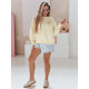Women's turtleneck sweater Love yellow BY1520