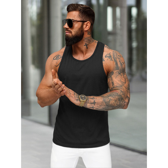 Men's sleeveless black T-shirt Romul JS/99002