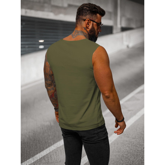 Sleeveless khaki shirt for men Look JS/99001
