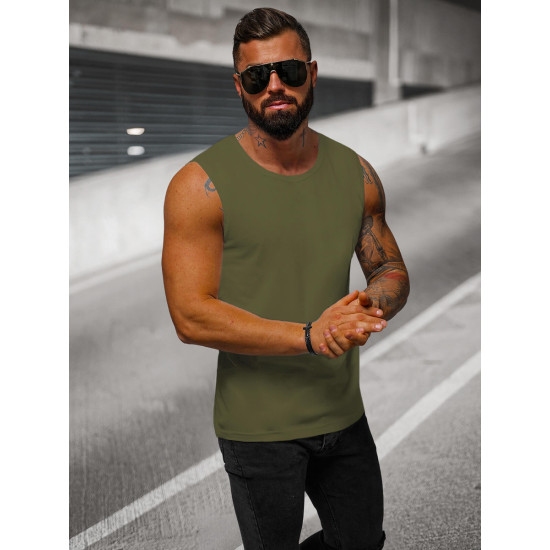 Sleeveless khaki shirt for men Look JS/99001