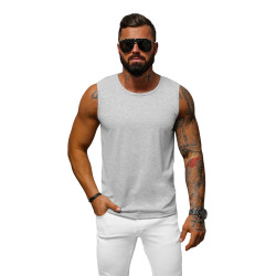 Berankoviai šviesiai pilki vyriški marškinėliai Look Berankoviai šviesiai pilki vyriški marškinėliai Look