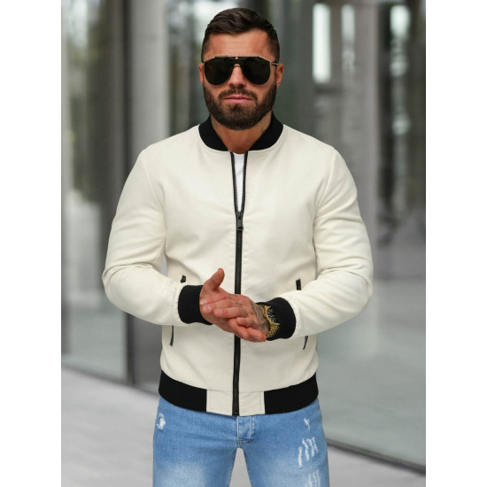 Eco leather jacket white Lamer JS/11Z8107
