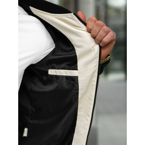 Eco leather jacket white Lamer JS/11Z8107