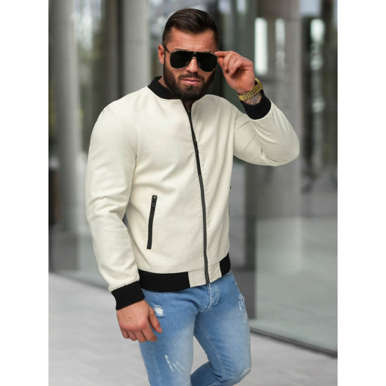 Eco leather jacket white Lamer JS/11Z8107