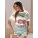 Women's light blue denim shorts Star SY0487