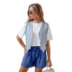 Moteriški mėlyni šortai Summer SY0434 - Moterims Moteriški mėlyni šortai Summer SY0434