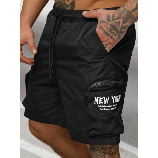 Juodos spalvos šortai New York JS/27K6539/3 - Šortai | Bridžai Juodos spalvos šortai New York JS/27K6539/3