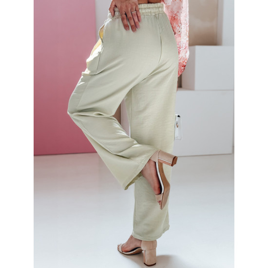 Women's wide trousers light green Milin UY2661 - Jeans and Trousers Women's wide trousers light green Milin UY2661