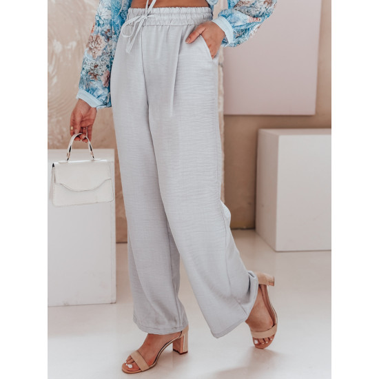 Women's wide trousers grey Milin UY2664 - Jeans and Trousers Women's wide trousers grey Milin UY2664