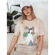 Women's tan T-shirt Breivi RY2618