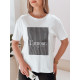 Women's white with black design T-shirt Lamur RY2588 - T-shirt Women's white with black design T-shirt Lamur RY2588